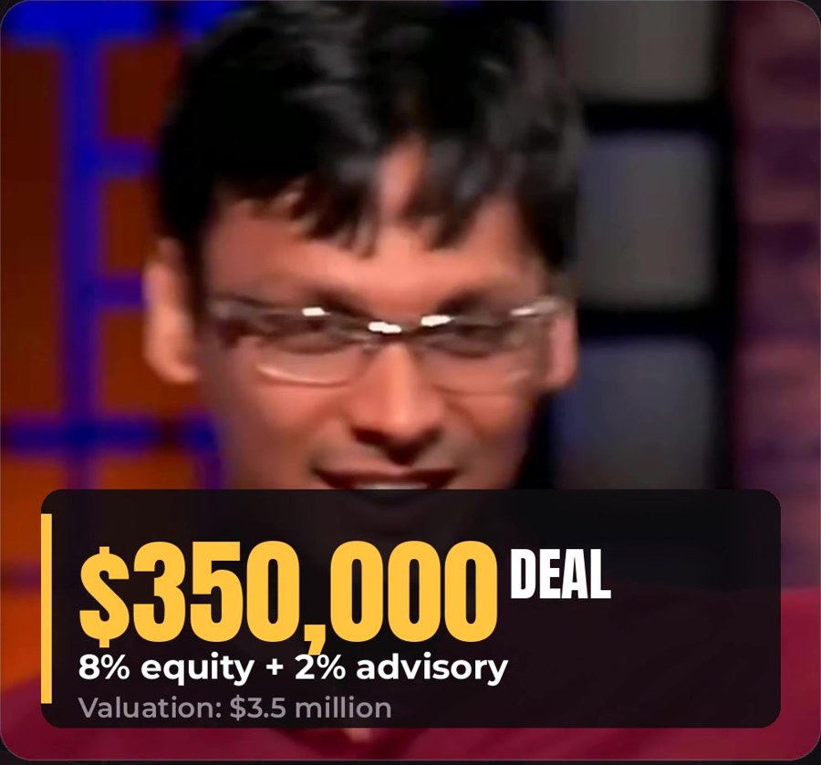 Shark Tank USA deal card from Day1's reel